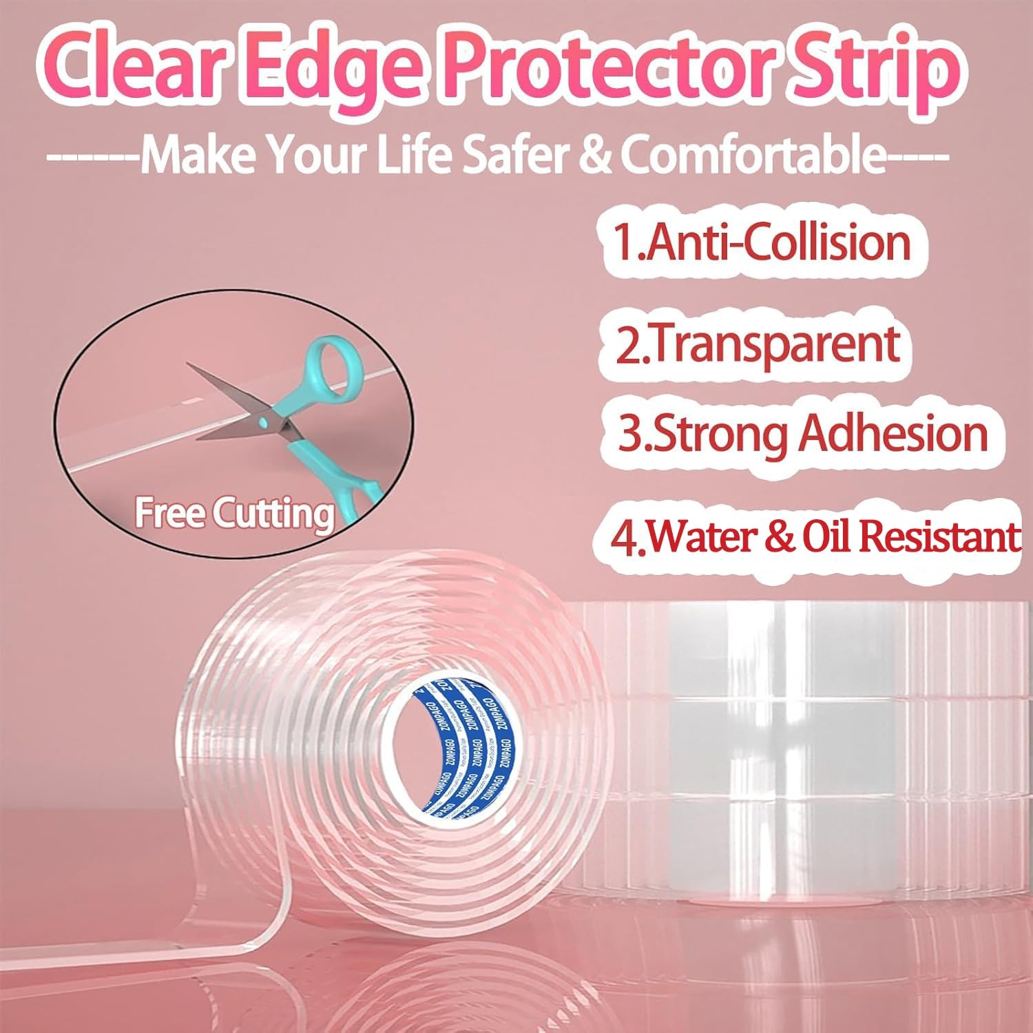 Bande de protection de bord transparent pour sécuriser le salon - 3