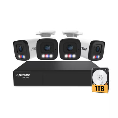 AI Powered Sentinel 4K Ultra HD Wired 8-Channel Poe NVR Security System, 4-Metal