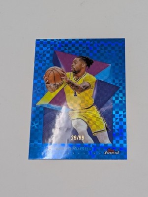 D'Angelo Russel 2025 Topps Finest Blue X-Factor /99 #46 Lakers