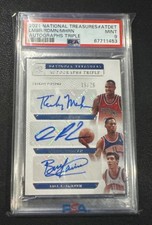 PSA 9 2021-22 Panini National Treasures Mahorn/Rodman/Laimber Triple Auto