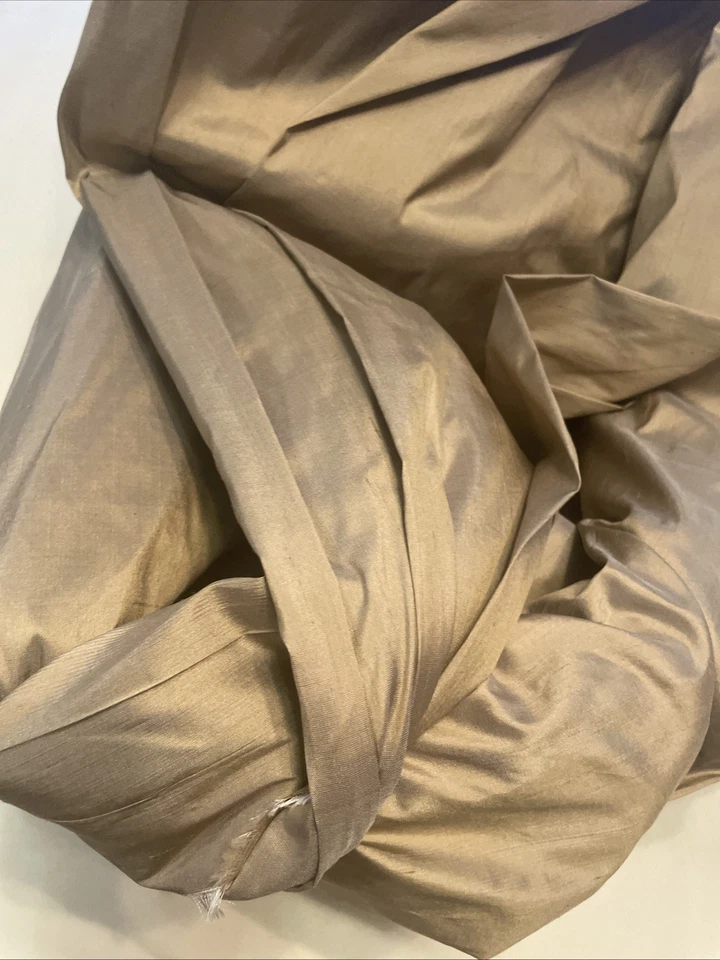 Silk Fabric 100% Pure . 28 Yards Lot. Pure Champagne Color. 28yds X 54” New! - Image 3 of 4