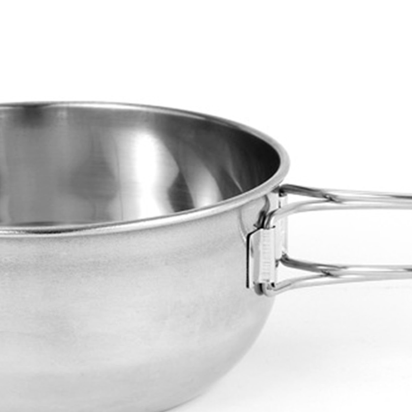 Foldable Soup Dish Bowl Stainless Steel Hiking Pot Picnic Utensils For Outdoor