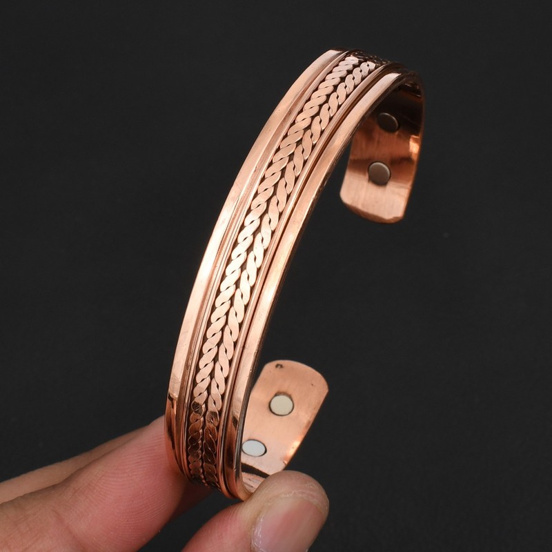 Pure Copper Magnetic Adjustable Handmade Vintage Bangle Jewelry Gift CB-25-063