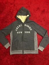 Abercrombie Kids Boys Navy Full Zip Hooded Logo Graphic Hoodie 15/16
