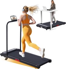 Walking Pad Treadmill with Handle Bar, 3.5HP Quiet, 400lb Capacity Portable