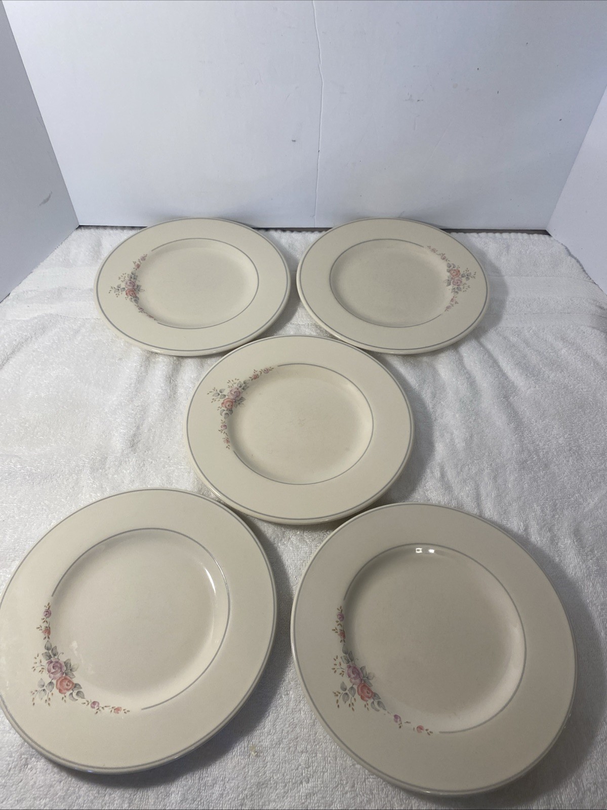 Pfaltzgraff Trousseau Floral Pink Roses Salad Plates Set of 5 8.25 Inch