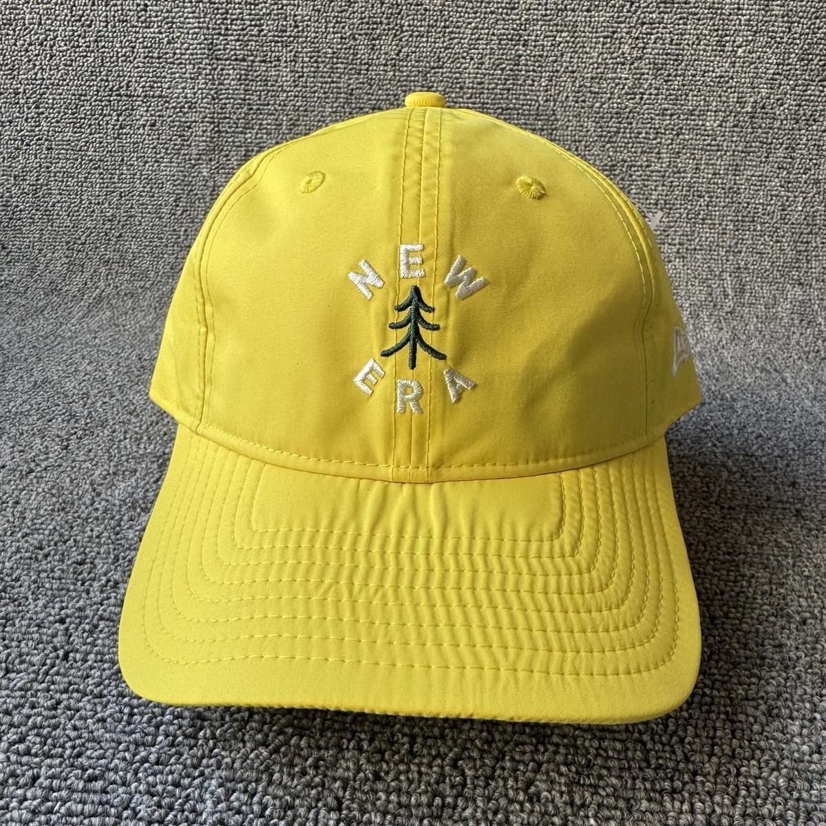 New Era Tree Logo Baseball Cap Strapback Yellow One Size Dad Hat