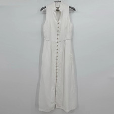 Tuckernuck White Leighton Dress size XS Sleeveless Linen Mandarin Collar