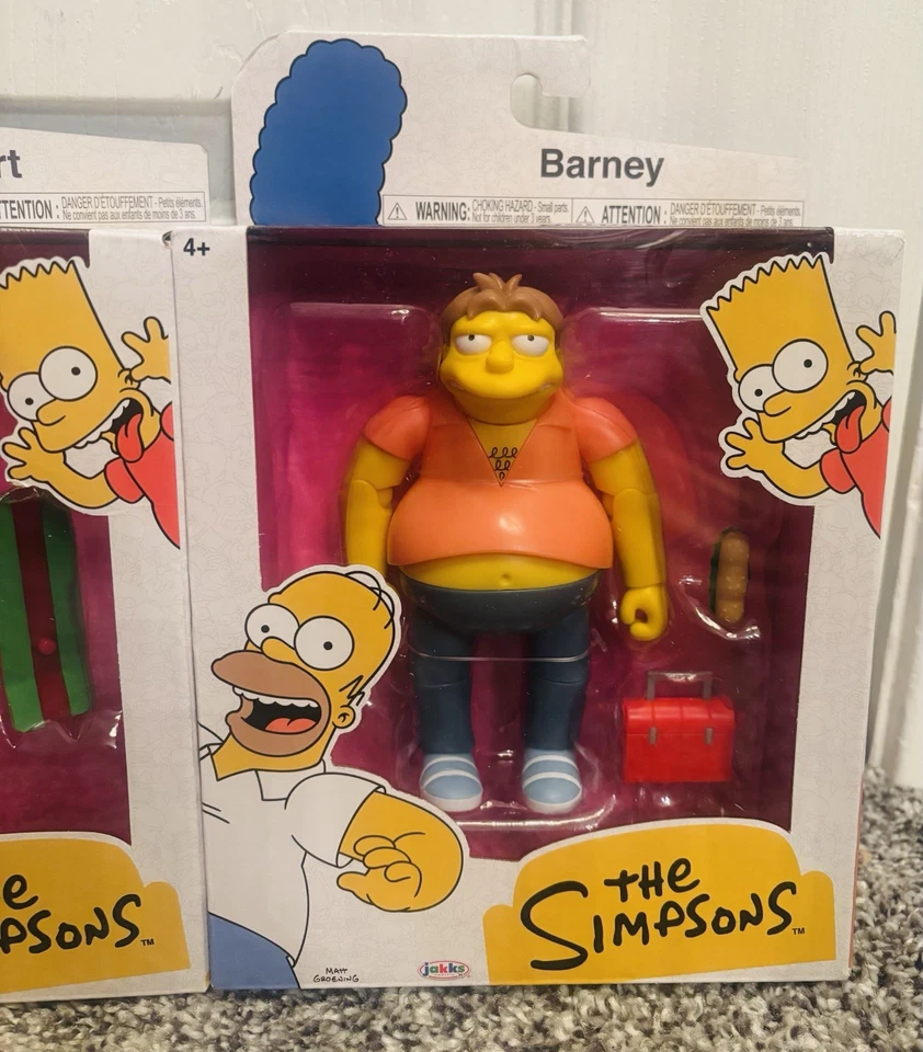 "Juego de figuras de acción de Los Simpson 5"" Wave 4 Jakks Carl Bumblebee Man Barney Bart" Foto 2 de 4