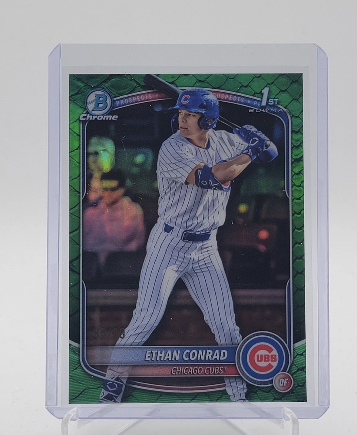 ETHAN CONRAD 2025 BOWMAN DRAFT CHROME 1ST GREEN REPTILIAN REFRACTOR /99 Q1814