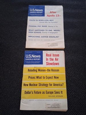 2 Vintage 1970s U.S. News & World Report Magazines Lot of 2, 70s Advertising 