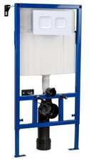 Hudson Reed mittelhoher DUAL Sp&uuml;lkasten Rahmen + wei&szlig;e quadratische Unterputztaste