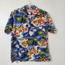 RJC Made in Hawaii USA Button Up Hawaiian Shirt Floral Men's Size Medium