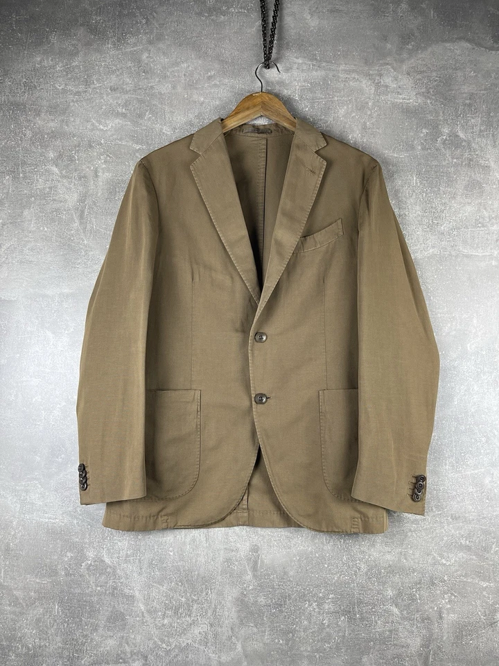 Boglioli Italian 3 Piece Suit Blazer Vest Pants Brown Cotton Linen Sz 48 - Image 2 of 4