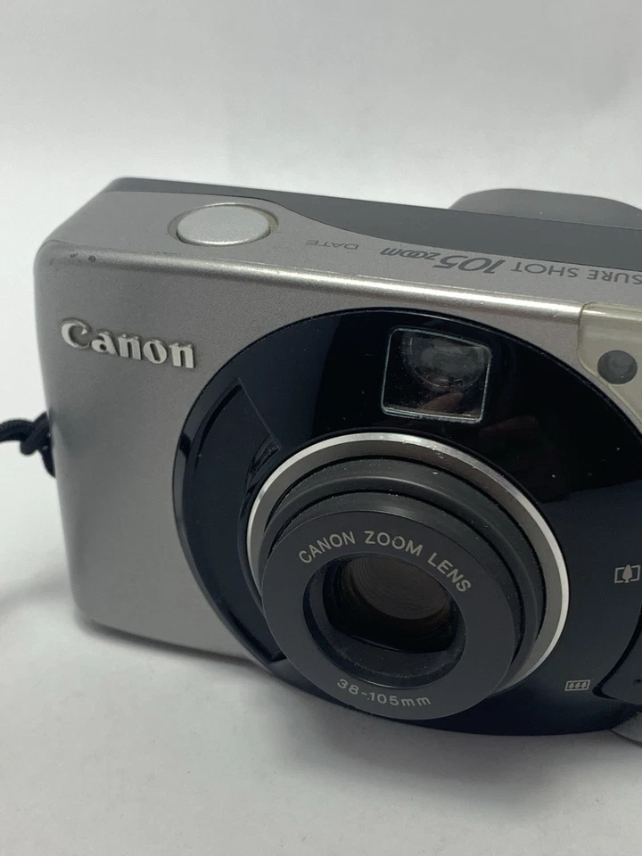 Cámara fotográfica Canon Sure Shot 105 con zoom 38-105 mm plateada funciona Foto 2 de 4