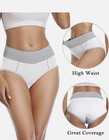 Asimoon Women's Cotton Underwear High Waist Stretch Briefs Soft Underpants — photo 2