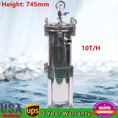 150 Psi Bag Filter Housing Sock Filter 304 Stainless Steel In/Out #4 Bag w/ Mesh
