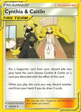 Cynthia & Caitlin 189/236 Uncommon Cosmic Eclipse Pokemon Near Mint