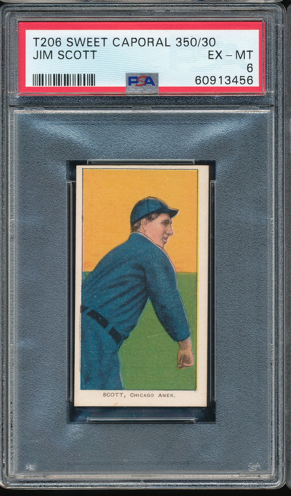 T206 Sweet Caporal 350/30 Jim Scott PSA 6 - White Sox - POP 30