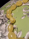 VTG long early plastic yellow royal faux Amber Bead knot Necklace mrs egg grass — photo 5
