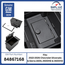Oem 2022-2026 Silverado Sierra Center Console Lockable Storage Boxsafe 84867168
