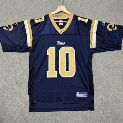 Vintage St. Louis Rams #10 Marc Bulgar Reebok Jersey Men Medium Blue NFL