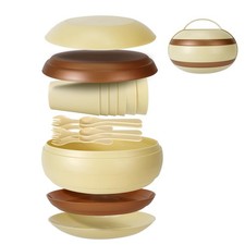 Camping Dishes Picnic Set, Camping Plates Cups and Bowls Set with Spoons and ...