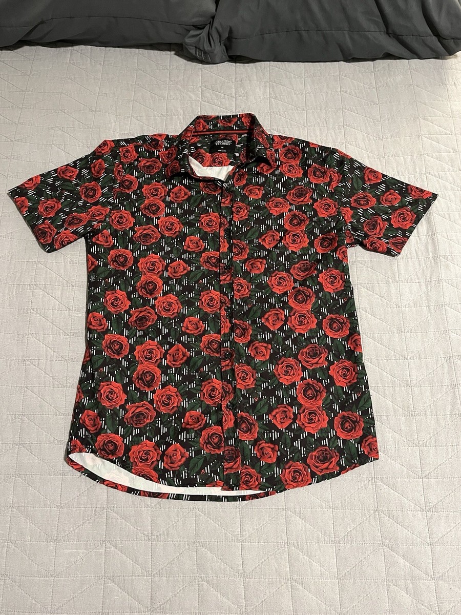 トップス UNUSED Rose Pattern Short-Sleeve Shirt Triumph Tragedy Men's Short shirt Set, Rose pattern, men's size