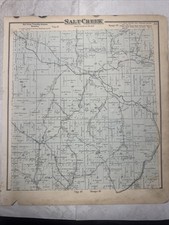 1870s Antique Map Hocking County, Ohio Salt Creek Township