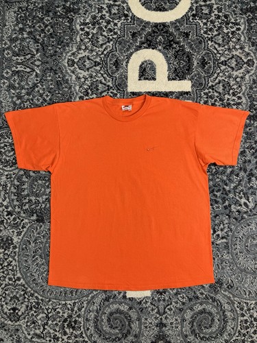 Vintage Nike Shirt Mens X-Large Orange Swoosh Logo Made USA 90s Crewneck Tee - Image 1
