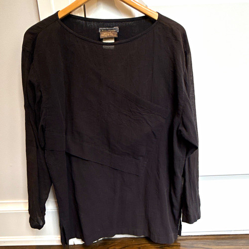 Issey Miyake, Vintage 80’s Issey Miyake black tunic shear Top M
