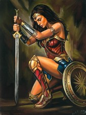 original drawing 30 x 40 cm 95AG artwork pastel Wonder Woman DC Comics