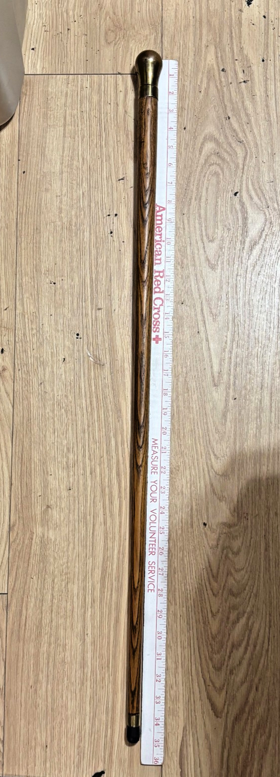 "WS" maker marked Vintage 35" Solid Heavy Brass &… - image 3