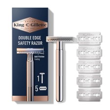 Maquinilla de afeitar de seguridad mango cromado 5 hojas recubiertas de platino King C. Gillette