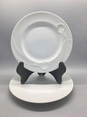 Vintage Mikasa Classic Flair White Bread & Butter Plates (2) 7.25'' Japan EUC 