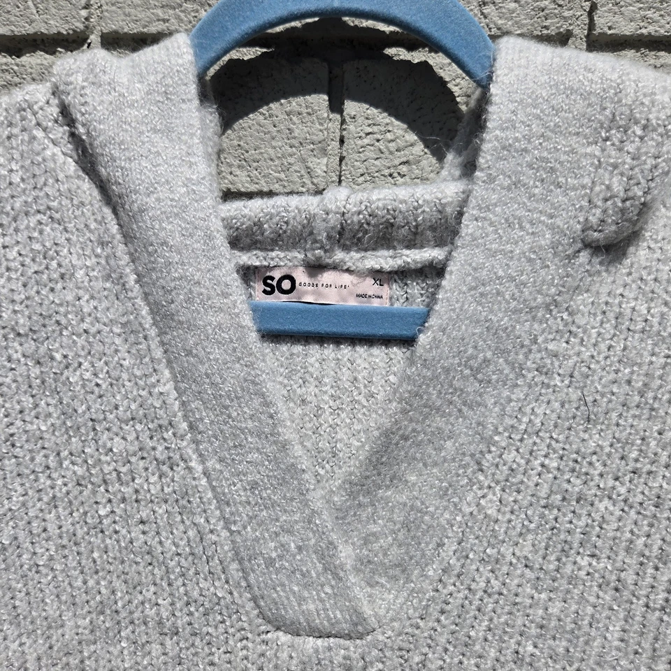 SO Goods for Life Suéter Sudadera Vestido XL Gris Manga Larga Tejido Túnica Acogedor Otoño Foto 3 de 4