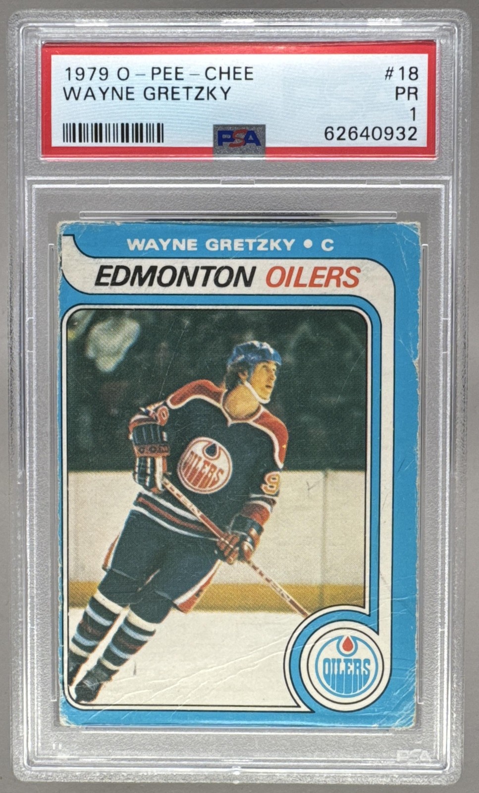 62640932 Wayne Gretzky 1979 O-Pee-Chee #18 Rookie RC PSA 1 view 1
