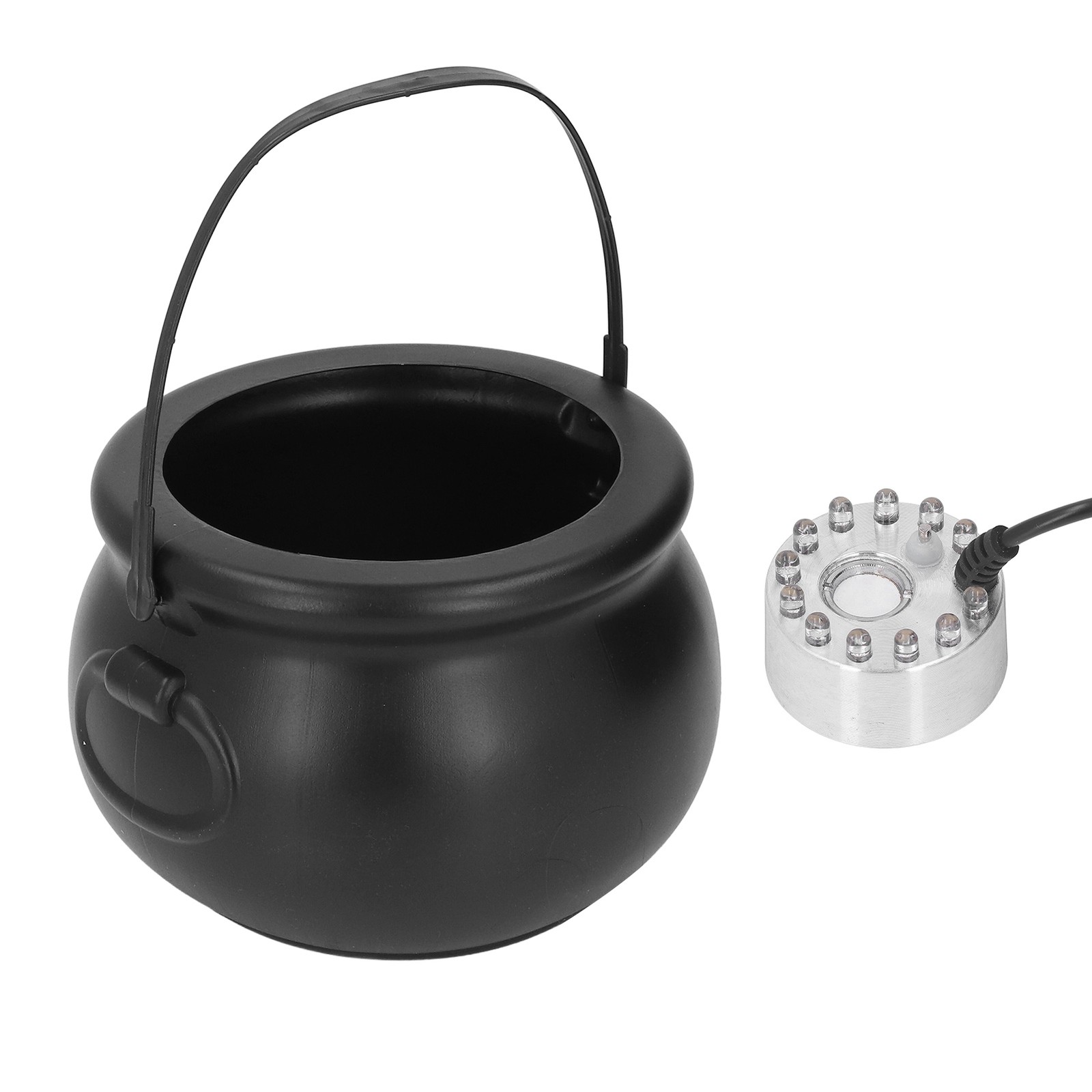 Halloween Cauldron Mist Maker 12 LEDs Horror Style Silver Halloween Mist Maker