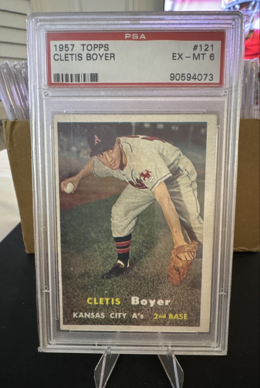 Clete Boyer 1957 Topps RC #121 PSA 6 EX-MT