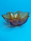 Vintage1950s Anchor Hocking Amber Glass Leaf Bowl