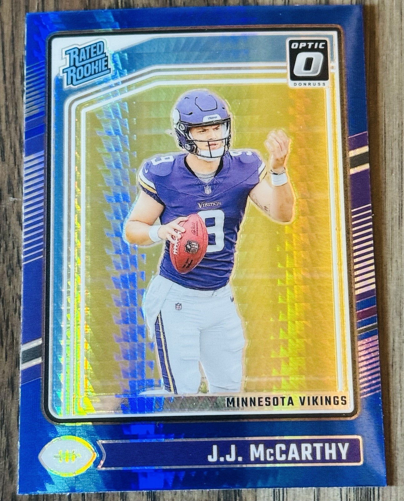 2024 Panini Donruss Optic -  Rookie J.J. McCarthy #235 Blue Hyper Prizm (RC)