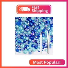 NACHLYNN 60g Mix Pearls and Half Round Rhinestones for Crafts Flatback Rhineston