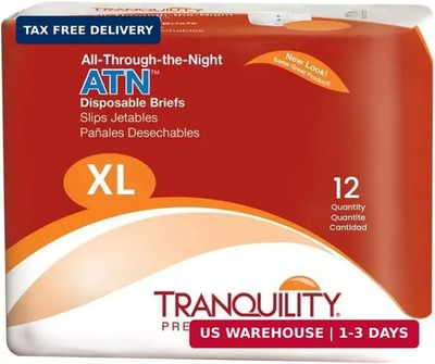 Tranquility Premium ATN Disposable Briefs with Tabs, Overnight Protection Supera