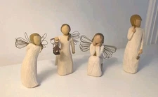 Lot Of 4 Demdaco Willow Tree Figurines & Angels Susan Lordi