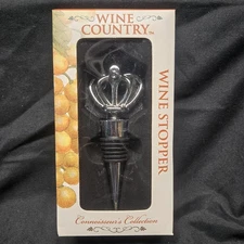 Wine Country Bottle Stopper Crown Top Connoisseur’s Collection 4.25" NEW