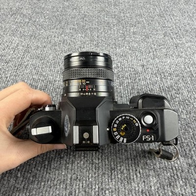 Konica FS-1 35mm SLR Film Camera Black Hexanon AR 50mm F1.7 Lens