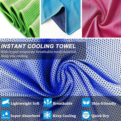 Sukeen [4 Pack Cooling Towel (40x12), Ice Towel, Soft