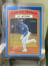 2021 Topps Heritage Minor League Blue Border Wander Franco #/99 In Action #188