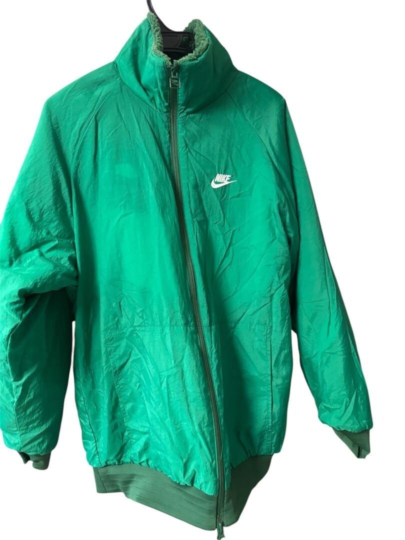 90s NIKE パフジャケット カーキ グリーン サイズXL NIKE Reversible Fleece Jacket XL / Green | eBay
