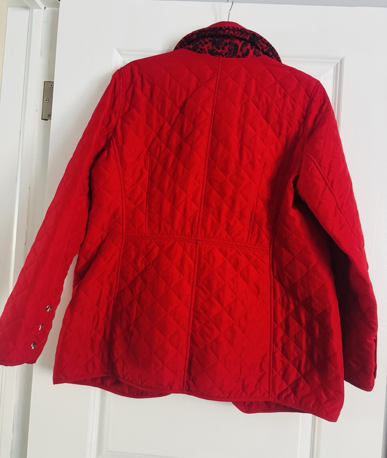 Chico's Quilted Button Front Lined Collared Pink … - image 2